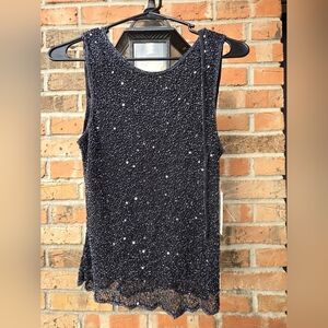 Scala Glittering Black Tank Top